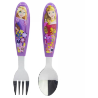 Disney Princess - Bestekset Kind – 2-delig – Lepel & Vork – Veilig Leren Eten – Roestvrijstaal – Meisjes