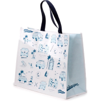 Boodschappentas - Volkswagen Busje VW T1 - Explore - Wit&Blauw - Duurzaam RPET