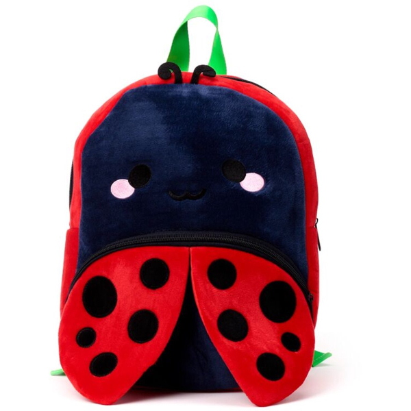 Lieveheersbeestje Rugzak Kleuter – Zacht Pluche – 2–6 Jaar – Lichtgewicht Hoogte 31cm Breedte 24cm Diepte 9cm