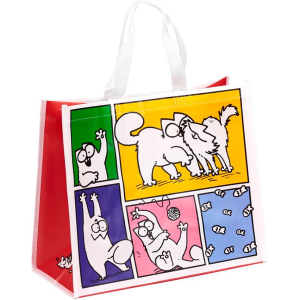 Tas Shopper - Simons Cat - Groen&Blauw&Rood&Geel&Roze - Afbeeldingen - Duurzaam&Herbruikbaar
