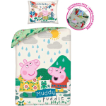 Peppa Pig - bedovertrek - 140×200 cm - 1 persoons - "muddy puddle playtime"