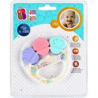 Bam Bam rammelaar bijtspeelgoed - 3 maanden - 2 in 1 - stimuleer vaardigheden baby peuter 3m+