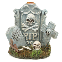 Halloween RIP Grafsteen Backflow Wierookhouder - Set van 2 Stuks