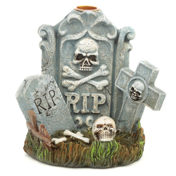 Halloween RIP Grafsteen Backflow Wierookhouder - Set van 2 Stuks