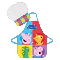 Peppa Pig Kinder Schort Set – 2-delig – Team Peppa – Schort + Mouwbeschermer – Voor Knutselen & Koken