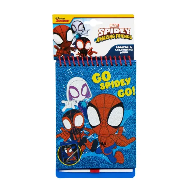 Spiderman Kraskaarten & Kleurplaten Set – 14x21 cm – 14 Afbeeldingen + Kraspen – Creatief Tekenplezier voor Kinderen