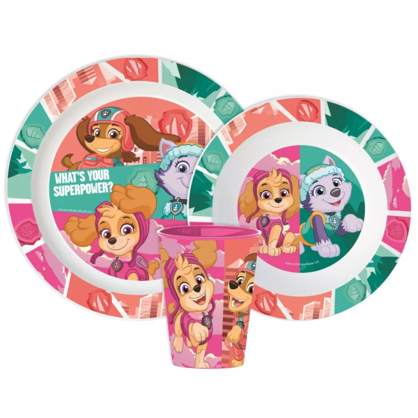 Paw Patrol Superpowers kinderservies 3-delig – bord, kom & beker