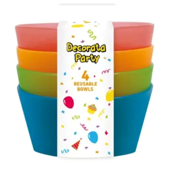 Colour - Set van 4 kleurrijke - semi-transparante - plastic bakjes – lichtgewicht en duurzaam
