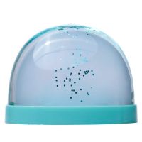 Dierenrijk Large Glitter Sneeuwbol – Olifant, Giraffe & Aap – Magische Glitterregen – 7x9x6,5 cm – Turquoise Voet
