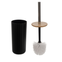 Badkamer accessoires set - toilet borstel - badkamer - sanitair - zwart