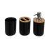 Badkamer accessoires set - toilet borstel - badkamer - sanitair - zwart