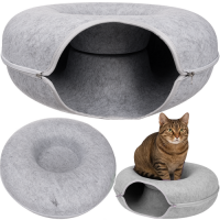 Purlov Donut - Kattentunnel & Kattenbed – De Ultieme Tunnel van Rust en Geborgenheid