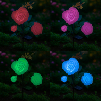 solar lamp - rozen - roos - verschillende kleuren licht - glowrose - tuin - gardlov