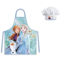 Frozen - Kinder schort met koksmuts | 2-delige keukenset | Verkleedset voor koken en bakken | Geschikt voor kinderen 3 t/m 8 jaar