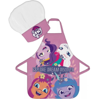 My little pony - Kinder schort met koksmuts | 2-delige keukenset | Verkleedset voor koken en bakken | Geschikt voor kinderen 3 t/m 8 jaar