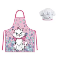 Marie de kat - Aristocats - Kinder schort met koksmuts | 2-delige keukenset | Verkleedset voor koken en bakken | Geschikt voor kinderen 3 t/m 8 jaar