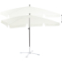 Relaxdays Parasol rechthoekig - 200 x 120 cm - strandscherm - in hoogte verstelbaar tuinscherm met kantelfunctie - lichtgeel