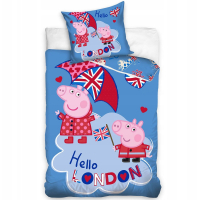 Peppa Pig Londen Dekbedovertrek 140 x 200 cm katoen