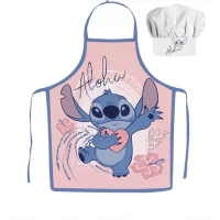 Lilo & Stitch - Stitch - Roze - Kinder schort met koksmuts | 2-delige keukenset | Verkleedset voor koken en bakken | Geschikt voor kinderen 3 t/m 8 jaar