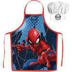Spiderman - Web - Kinder schort met koksmuts | 2-delige keukenset | Verkleedset voor koken en bakken | Geschikt voor kinderen 3 t/m 8 jaar
