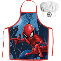 Spiderman - Web - Kinder schort met koksmuts | 2-delige keukenset | Verkleedset voor koken en bakken | Geschikt voor kinderen 3 t/m 8 jaar