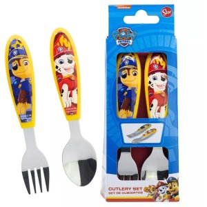 Paw Patrol - Rescue Pups - metalen ergonomische bestekset - 2 stuks Paw Patrol - Rescue Pups - metalen ergonomische bestekset - 2 stuks