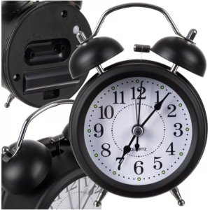 Izoxis - Retro Wekker – Met Luid Alarm en Klassiek Design - zwart