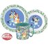 Bluey leaves - ontbijtset - beker, bord, bakje - 3 delig - kinderservies - beker met oor (265ml) Merk: Javoli 