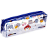Etui/Pennenzak - Game Over - Transparant&Blauw/Rits - 7x19x4cm