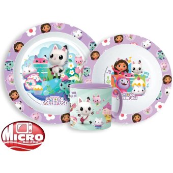 Gabby's dollhouse - ontbijtset - bord,bakje,beker - 3-delig - kinderservies Gabby's dollhouse - ontbijtset - bord,bakje,beker - 3-delig - kinderservies