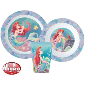 Disney Ariel Kinderserviesset – 3-delig – Bord, Kom & Beker – BPA-vrij – Kleine Zeemeermin – Meisjes Servies – Ontbijtset Kind