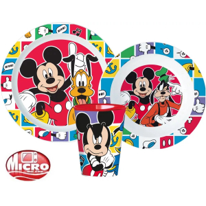 Mickey Mouse Ontbijtset – 3-delig Kinderservies – Better Together – BPA-vrij – Disney Bord, Kom & Beker – Cadeau voor Kinderen