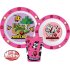 Minecraft - roze - ontbijtset - beker, bord, bakje - 3 delig - kinderservies