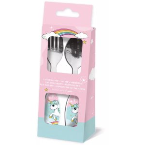 Unicorn metalen ergonomische bestekset - 2 stuks Unicorn metalen ergonomische bestekset - 2 stuks