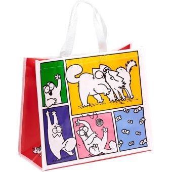 Tas Shopper - Simons Cat - Groen&Blauw&Rood&Geel&Roze - Afbeeldingen - Duurzaam&Herbruikbaar