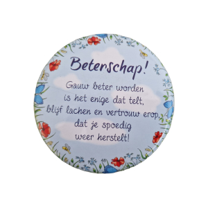 Blikje Beterschap! / Ziekenbezoek kado / van harte beterschap blik