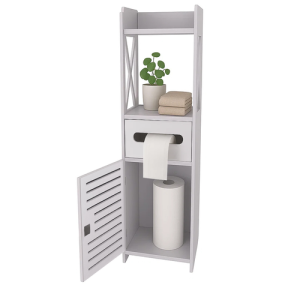 Ruhhy Badkamerkast – Stijlvol, Praktisch & Veilig - kabinet - wit - wcpapier houder - kast - wc kast - met slot