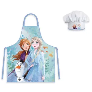 Frozen - Kinder schort met koksmuts | 2-delige keukenset | Verkleedset voor koken en bakken | Geschikt voor kinderen 3 t/m 8 jaar