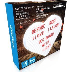 Grundig letter prikbord - Hartvorm - Rood - 144 letters